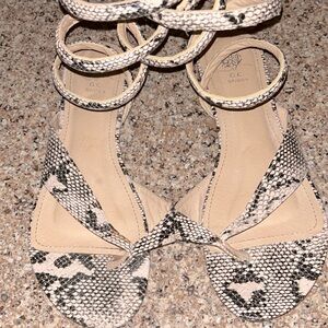 G. C. Shoes - snakeskin wrap-around sandals - size 8.5 - worn once in EUC